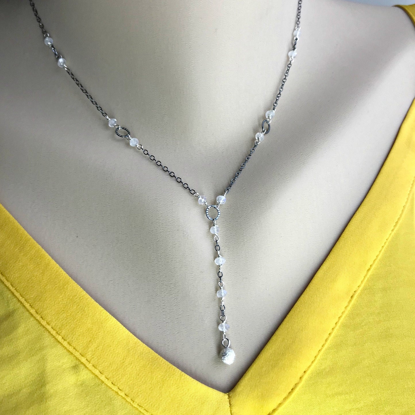 Stardust Necklace Simple Necklace Y Necklace Lariat Necklace Black Necklace Women Necklace Dainty Necklace Drop Necklace Layered Necklace
