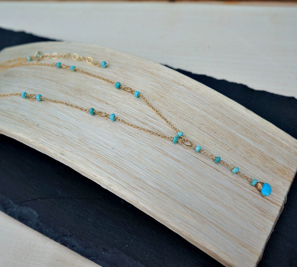 Turquoise Necklace December Birthstone Dainty Necklace Blue Necklace Elegant Necklace Delicate Necklace Minimalist Necklace Gift for Mom