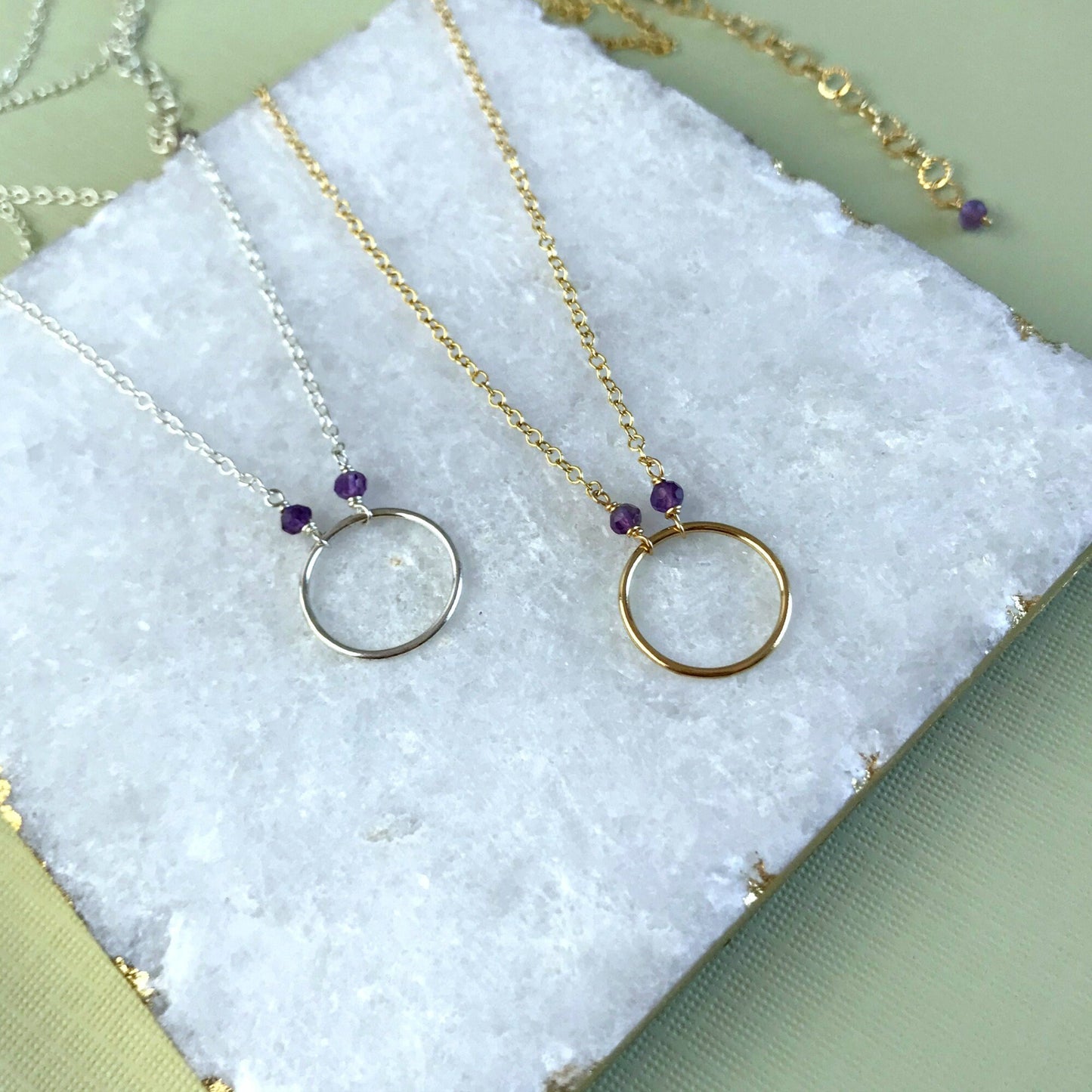 Infinity Necklace Karma Necklace Amethyst Necklace Citrine Necklace Circle Necklace Friendship Necklace Eternity Necklace Circle Necklace