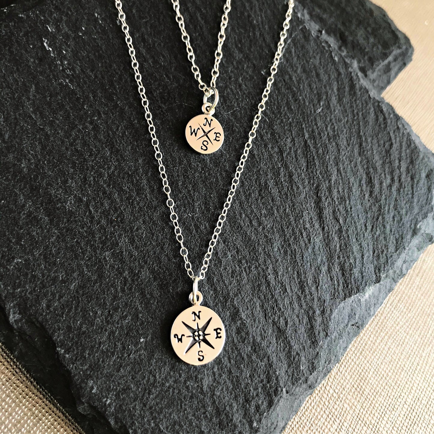 Compass Necklace Compass Pendant Silver Compass Compass Jewelry Graduation Necklace Dainty Necklace Minimalist Necklace Layering Necklace