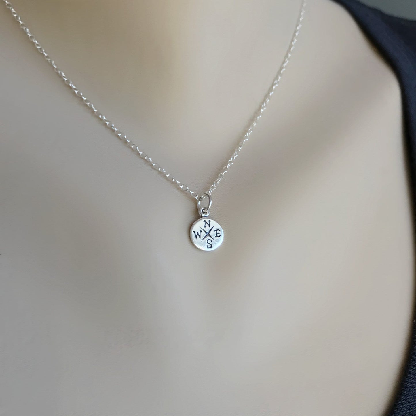 Compass Necklace Compass Pendant Silver Compass Compass Jewelry Graduation Necklace Dainty Necklace Minimalist Necklace Layering Necklace