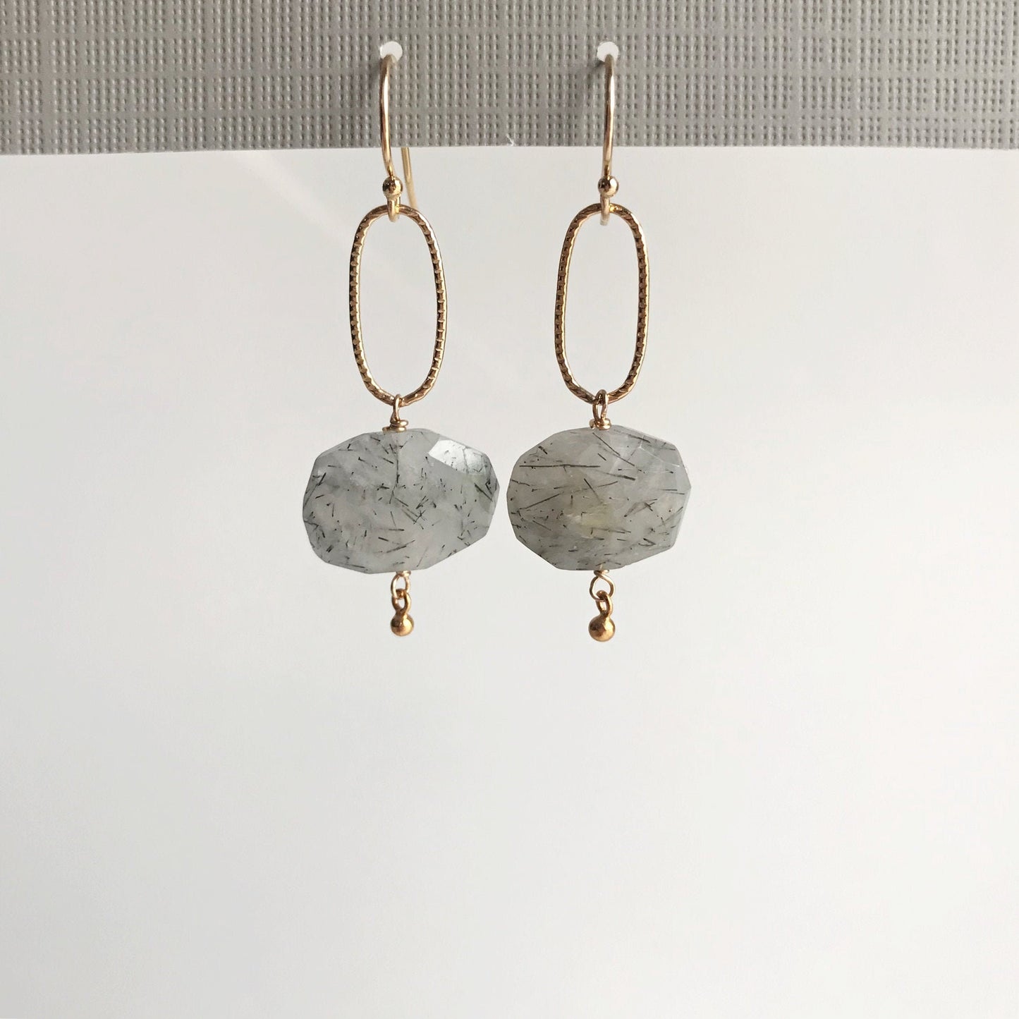 Quartz Earrings Rutilated Quartz Dainty Earrings Cute Earrings Minimalist Earrings Gemstone Earrings Handmade Earrings Crystal Earrings