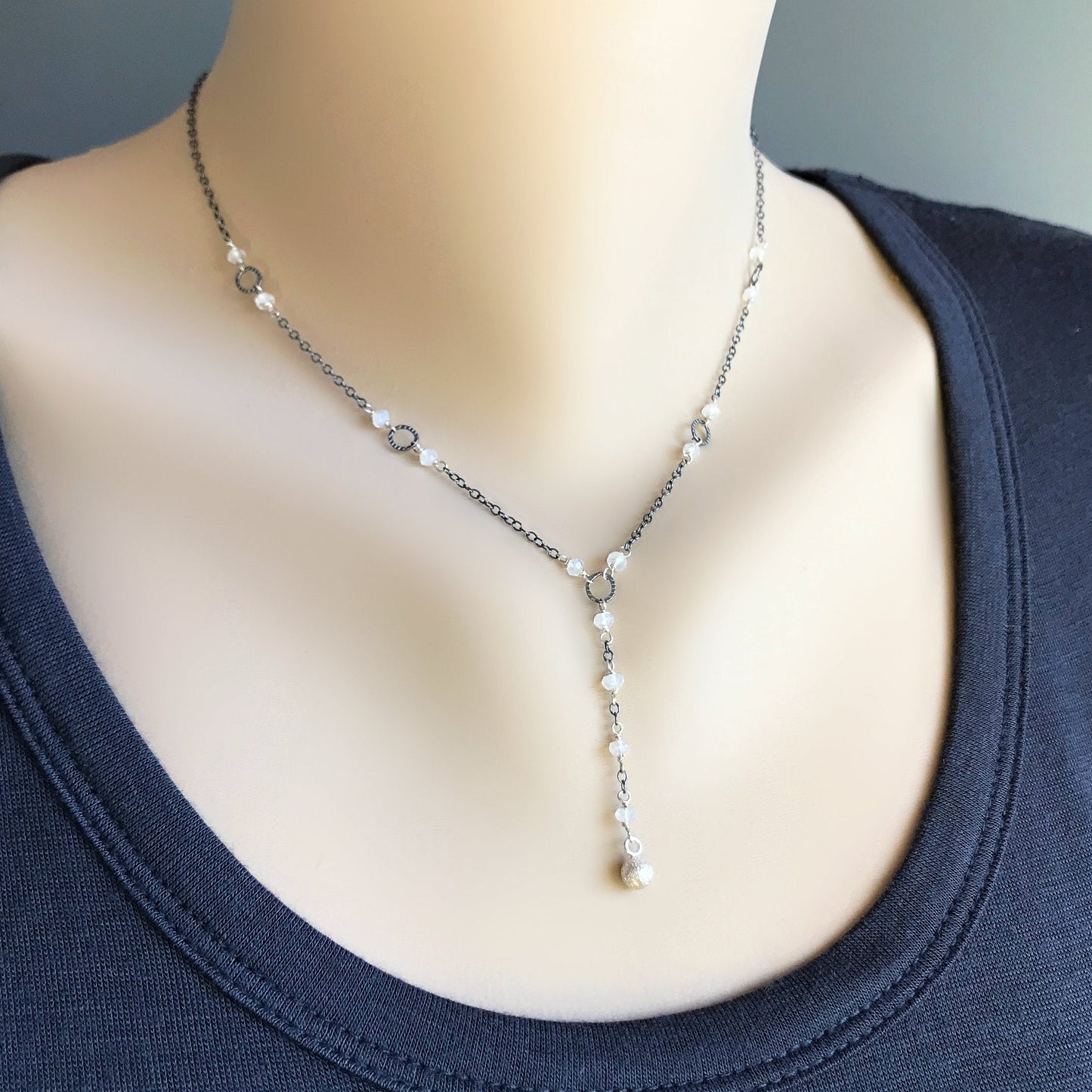 Stardust Necklace Simple Necklace Y Necklace Lariat Necklace Black Necklace Women Necklace Dainty Necklace Drop Necklace Layered Necklace