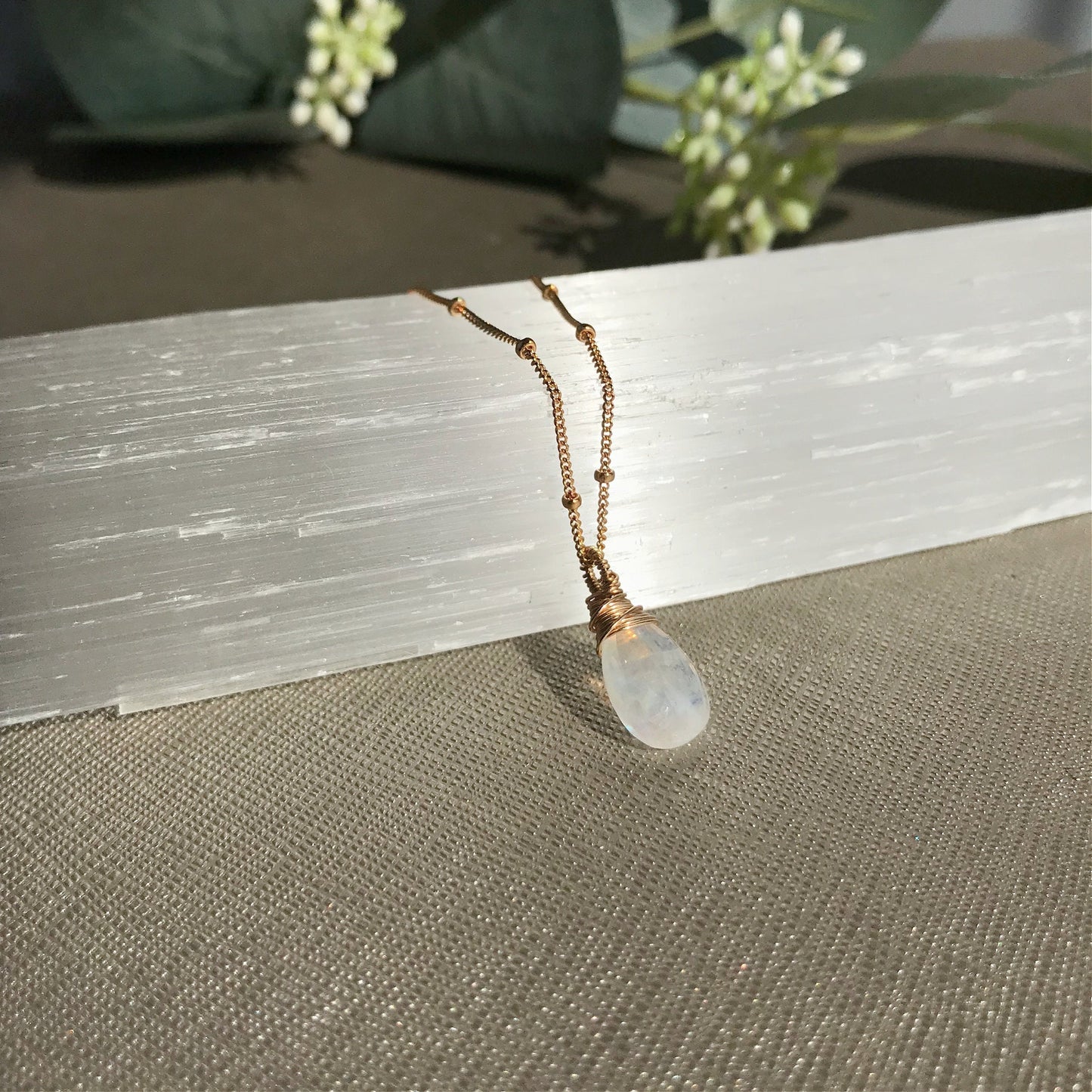 Moonstone Necklace Chakra Necklace Dainty Necklace Necklace for Women June Birthstone Gemstone Necklace Gift for Her Gift for Girlfriend
