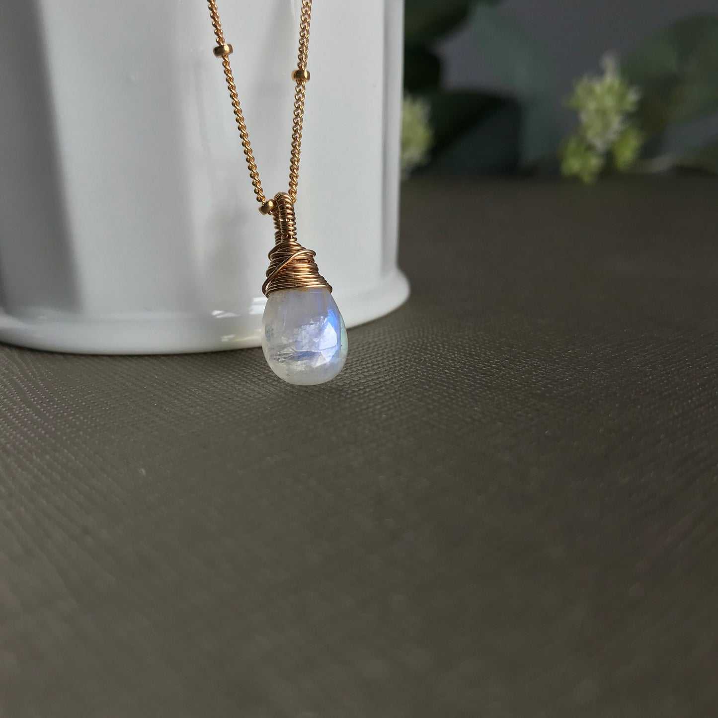 Moonstone Necklace Chakra Necklace Dainty Necklace Necklace for Women June Birthstone Gemstone Necklace Gift for Her Gift for Girlfriend