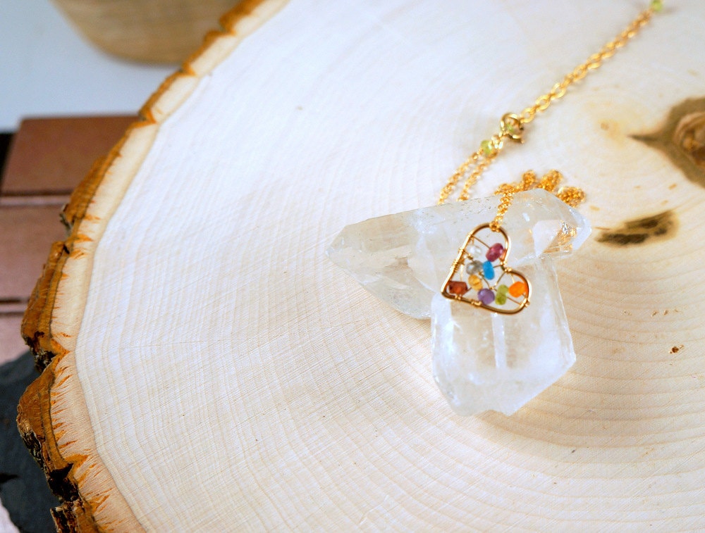 Heart Necklace Love Jewelry Heart Charm Silver Necklace Gold Necklace Heart Jewelry Gemstone Heart Gift for Her Mothers Day Gift