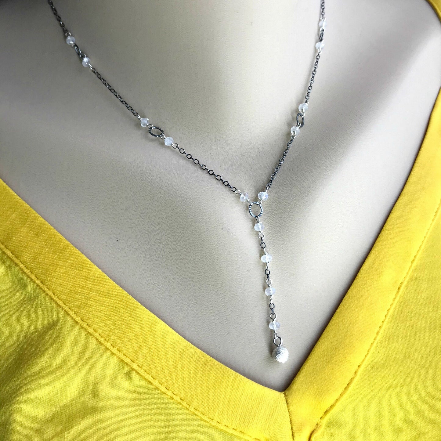 Stardust Necklace Simple Necklace Y Necklace Lariat Necklace Black Necklace Women Necklace Dainty Necklace Drop Necklace Layered Necklace