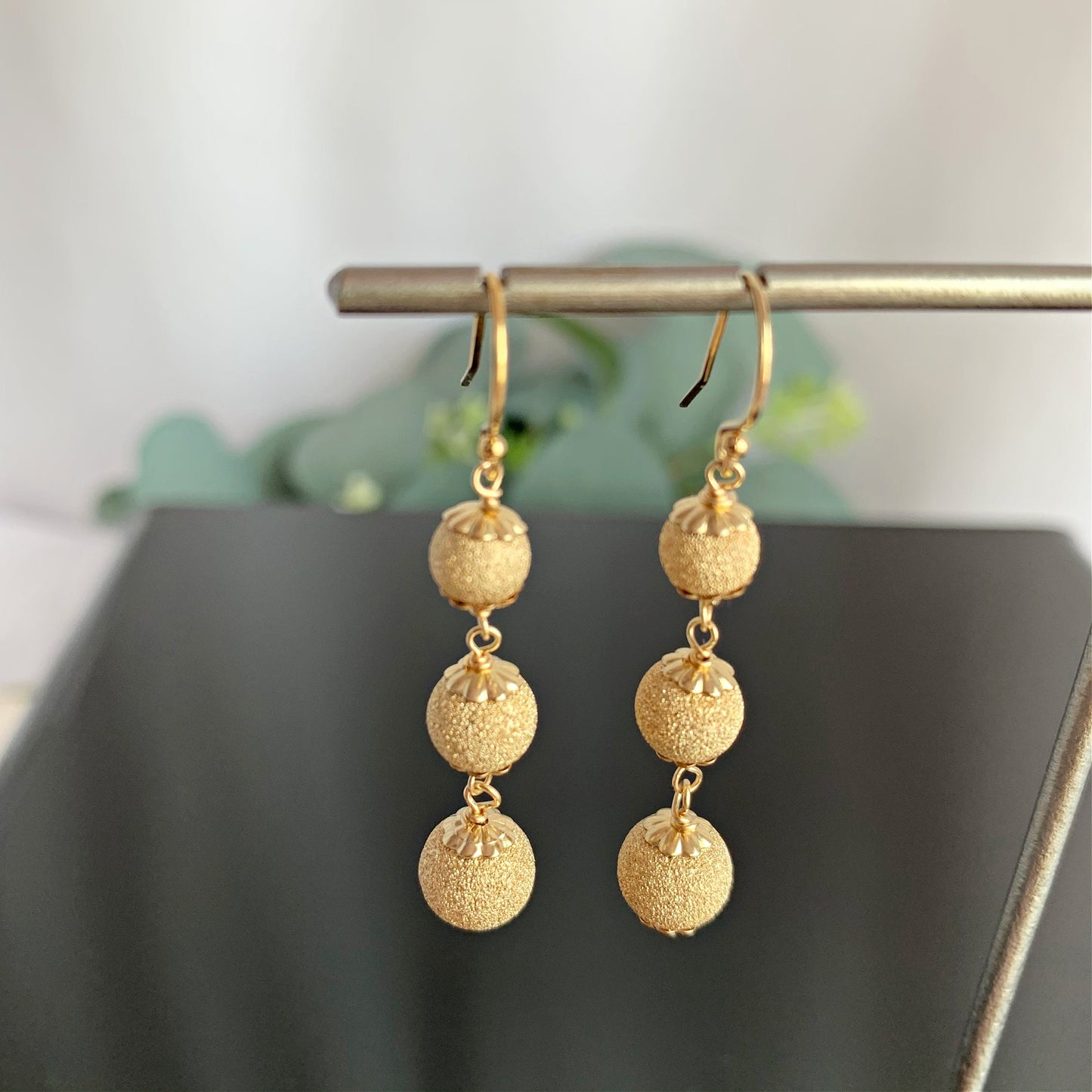 Silver Ball Earrings Gold Ball Earrings Linear Earrings Dangle Earrings Drop Earrings Elegant Earrings Wedding Earrings Sparkle Earrings
