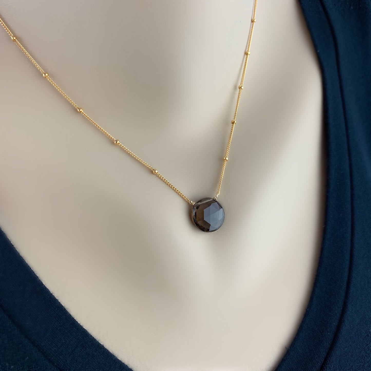 Smoky Quartz Pendant Simple Necklace Minimalist Necklace Necklace for Women Gemstone Necklace Layering Necklace Dainty Necklace Gift for Her