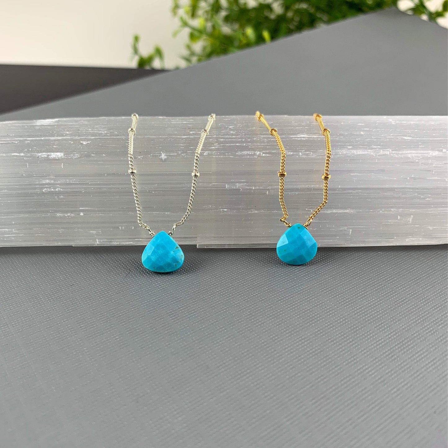 Turquoise Necklace December Birthstone Simple Necklace Blue Necklace Layering Necklace Delicate Necklace Minimalist Necklace Gift for Mom