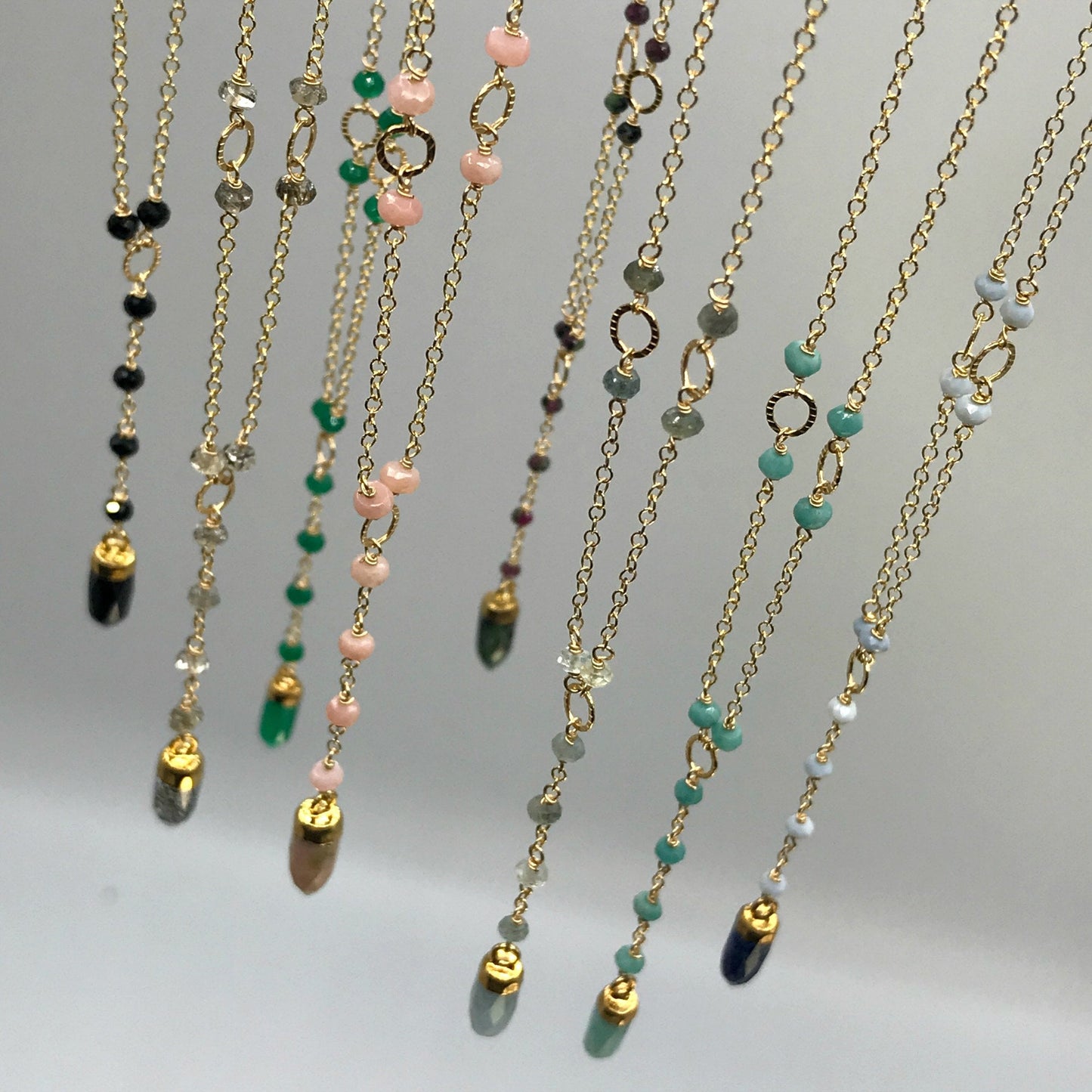 Y Necklace Gold Opal Necklace October Birthstone Delicate Necklace Short Y Necklace Dainty Necklace Layering Necklace Green Jewelry