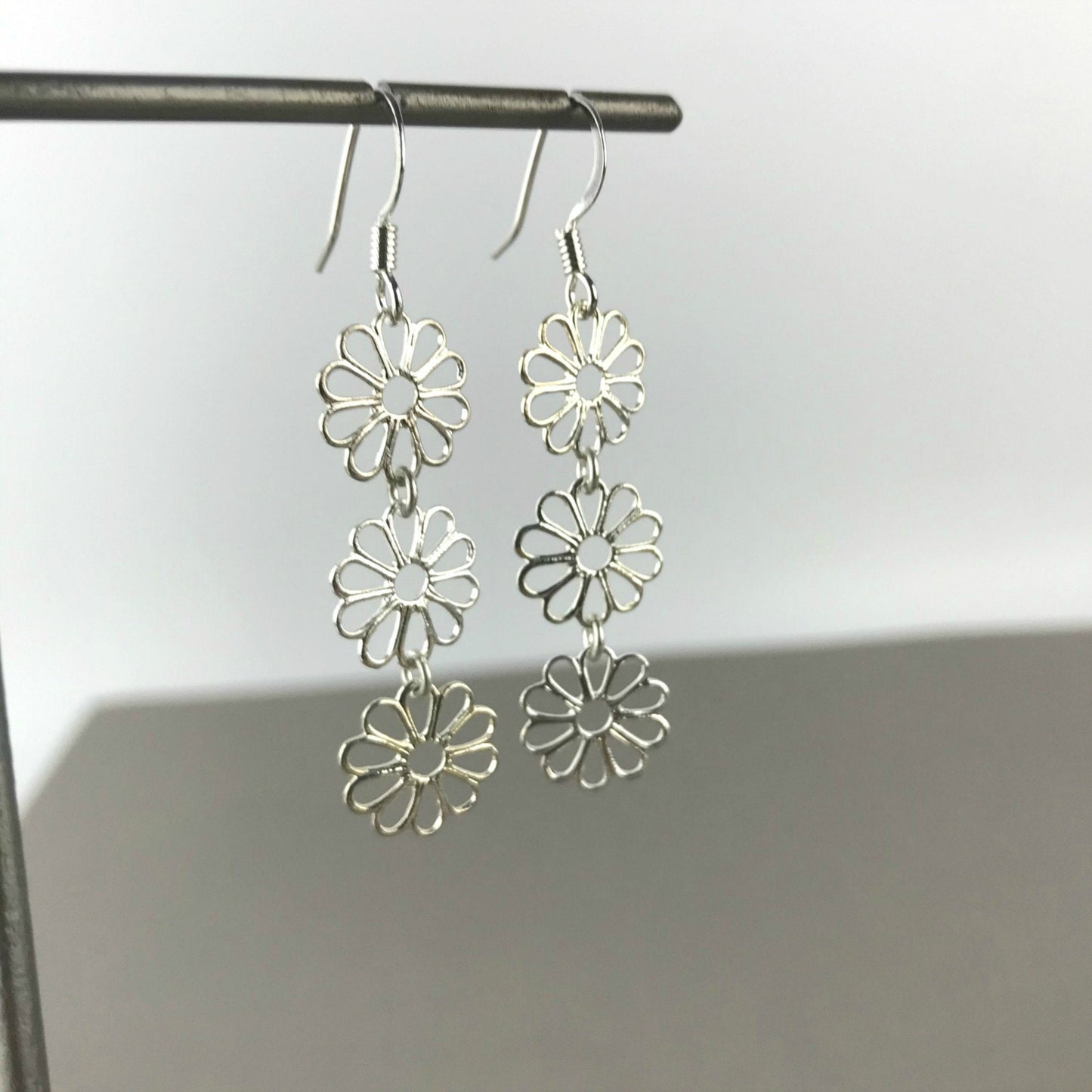 Flower Earrings Linear Earrings Drop Earrings Dangle Earrings Bohemian Earrings Filigree Earrings Dainty Earrings Lace Earrings Gift for her