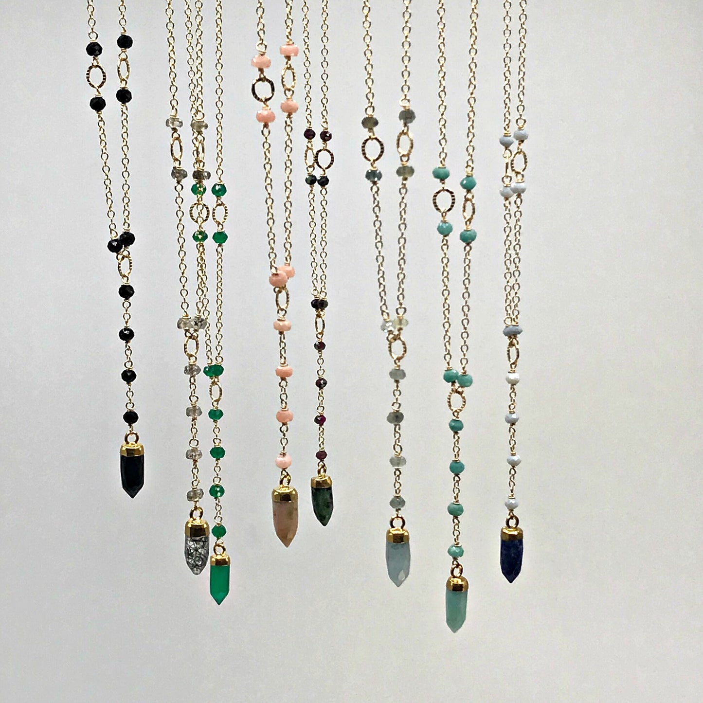 Y Necklace Gold Opal Necklace October Birthstone Delicate Necklace Short Y Necklace Dainty Necklace Layering Necklace Green Jewelry