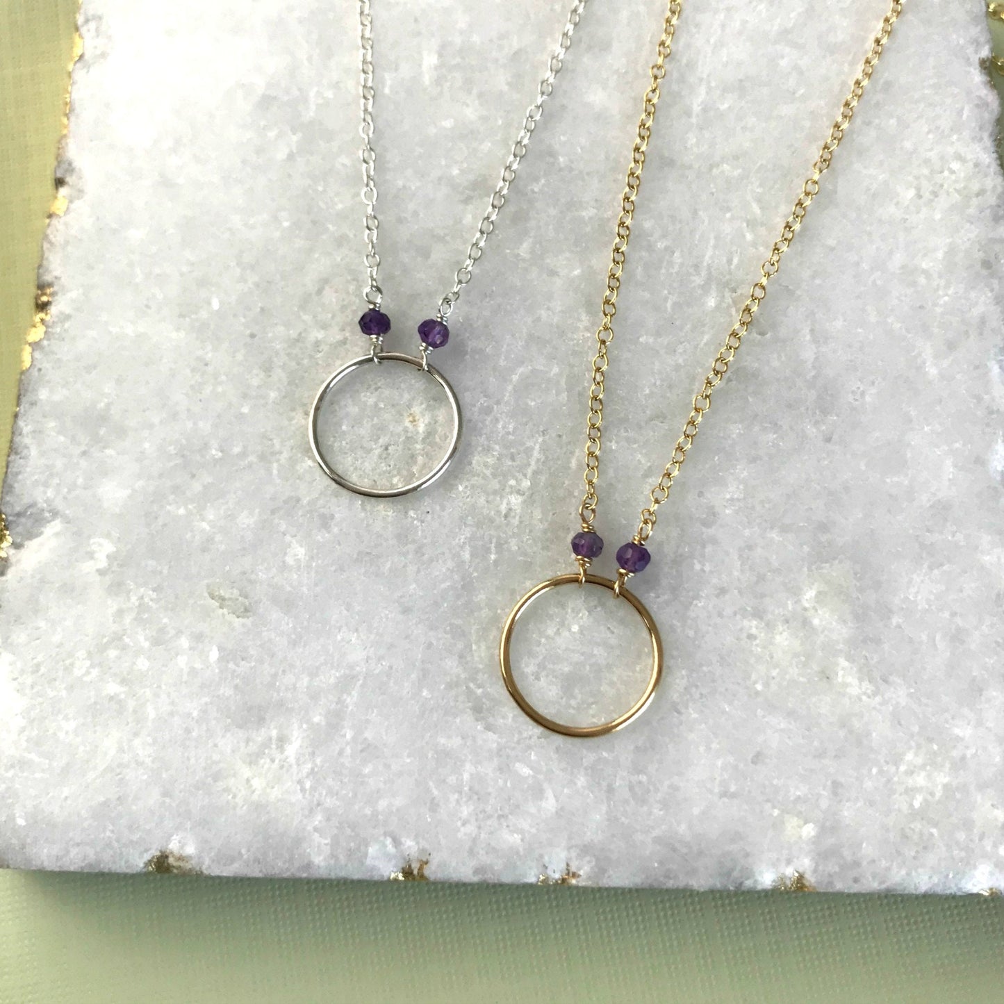 Infinity Necklace Karma Necklace Amethyst Necklace Citrine Necklace Circle Necklace Friendship Necklace Eternity Necklace Circle Necklace
