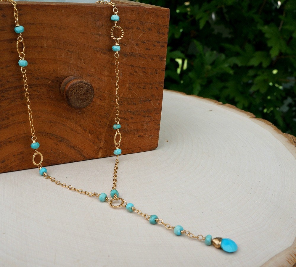 Turquoise Necklace December Birthstone Dainty Necklace Blue Necklace Elegant Necklace Delicate Necklace Minimalist Necklace Gift for Mom
