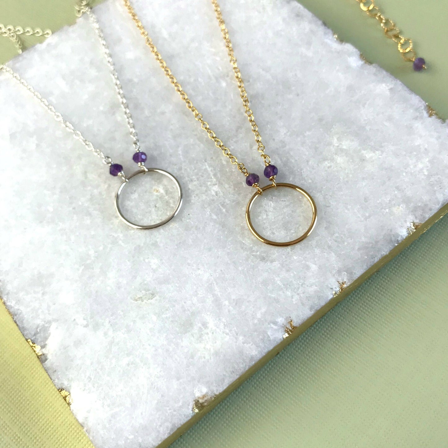 Infinity Necklace Karma Necklace Amethyst Necklace Citrine Necklace Circle Necklace Friendship Necklace Eternity Necklace Circle Necklace