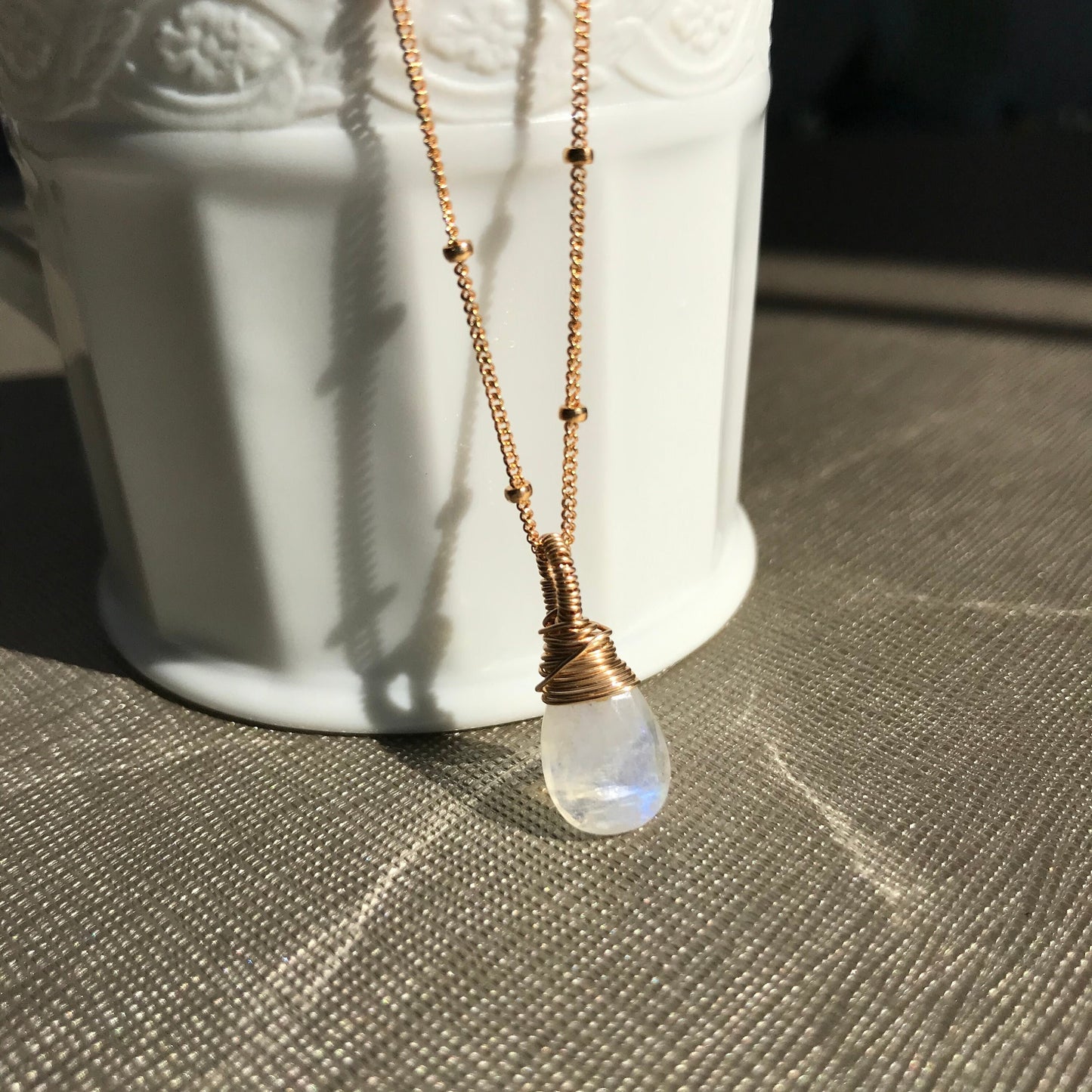 Moonstone Necklace Chakra Necklace Dainty Necklace Necklace for Women June Birthstone Gemstone Necklace Gift for Her Gift for Girlfriend