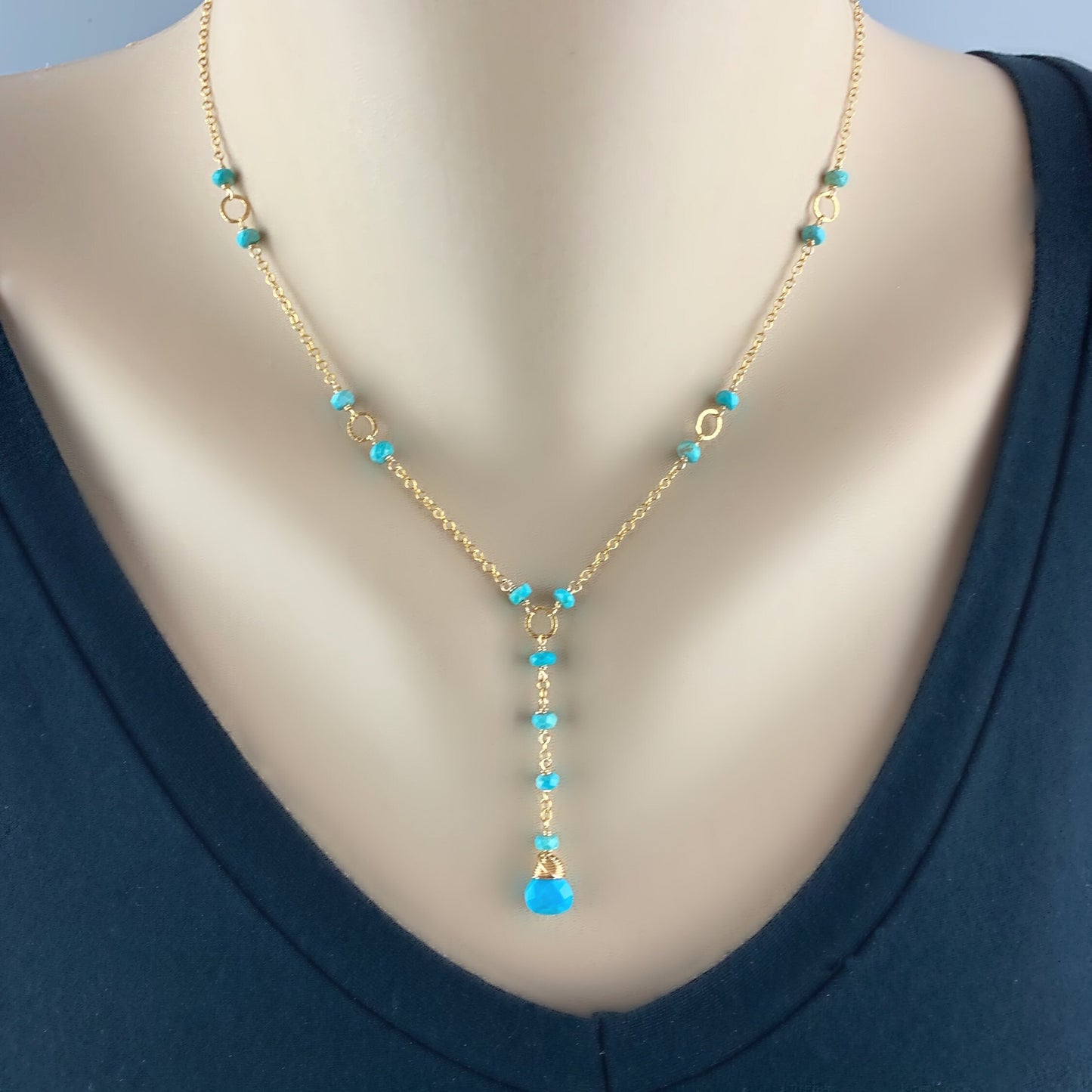 Turquoise Necklace December Birthstone Dainty Necklace Blue Necklace Elegant Necklace Delicate Necklace Minimalist Necklace Gift for Mom