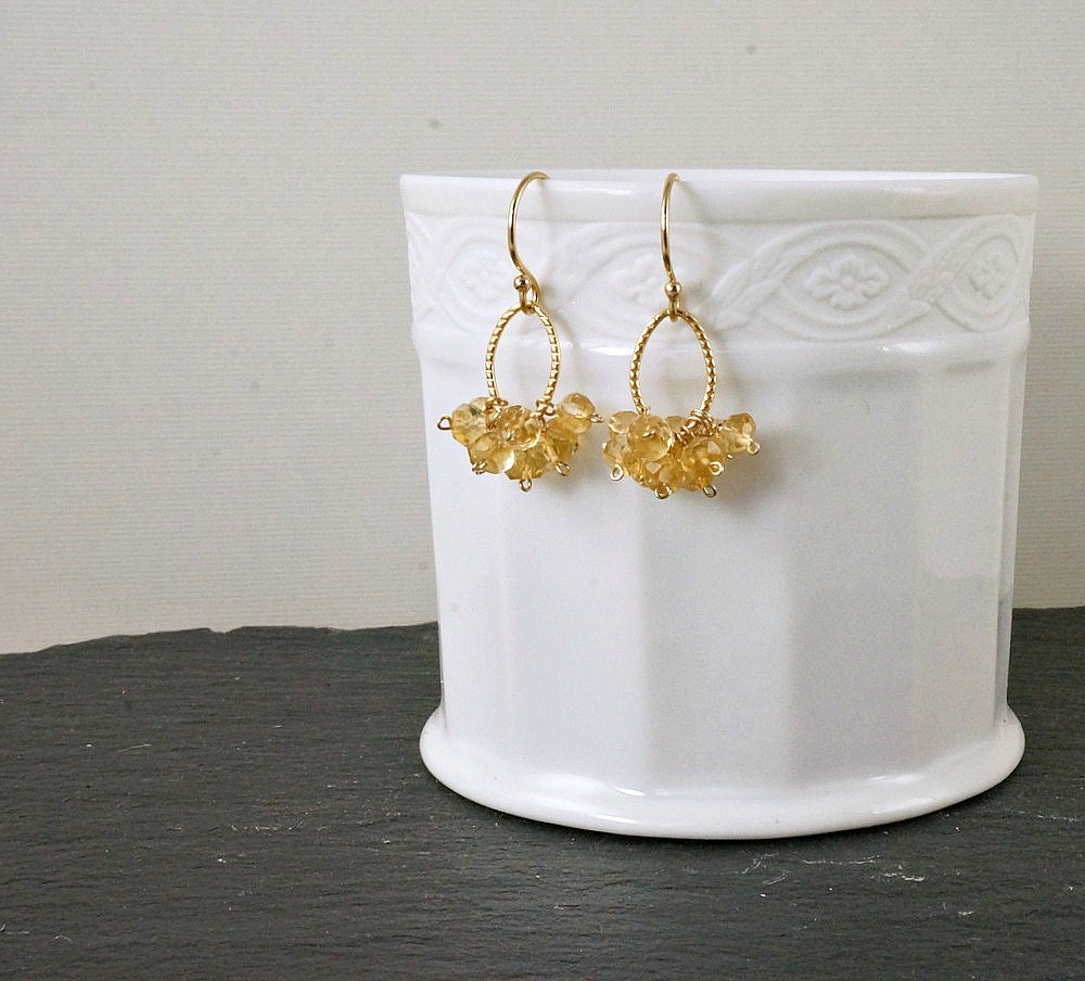 Citrine Earrings Birthstone Jewelry Dangly Earrings Dainty Earrings Simple Earring Minimalist Earrings Cute Earrings Gift for Mom