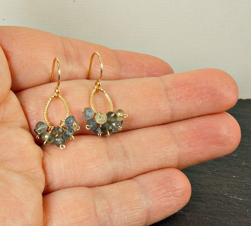 Aquamarine Earrings Blue Earrings Delicate Earrings Minimalist Earrings Small Earrings March Birthstone Bridesmaid Earrings Gift for Mom