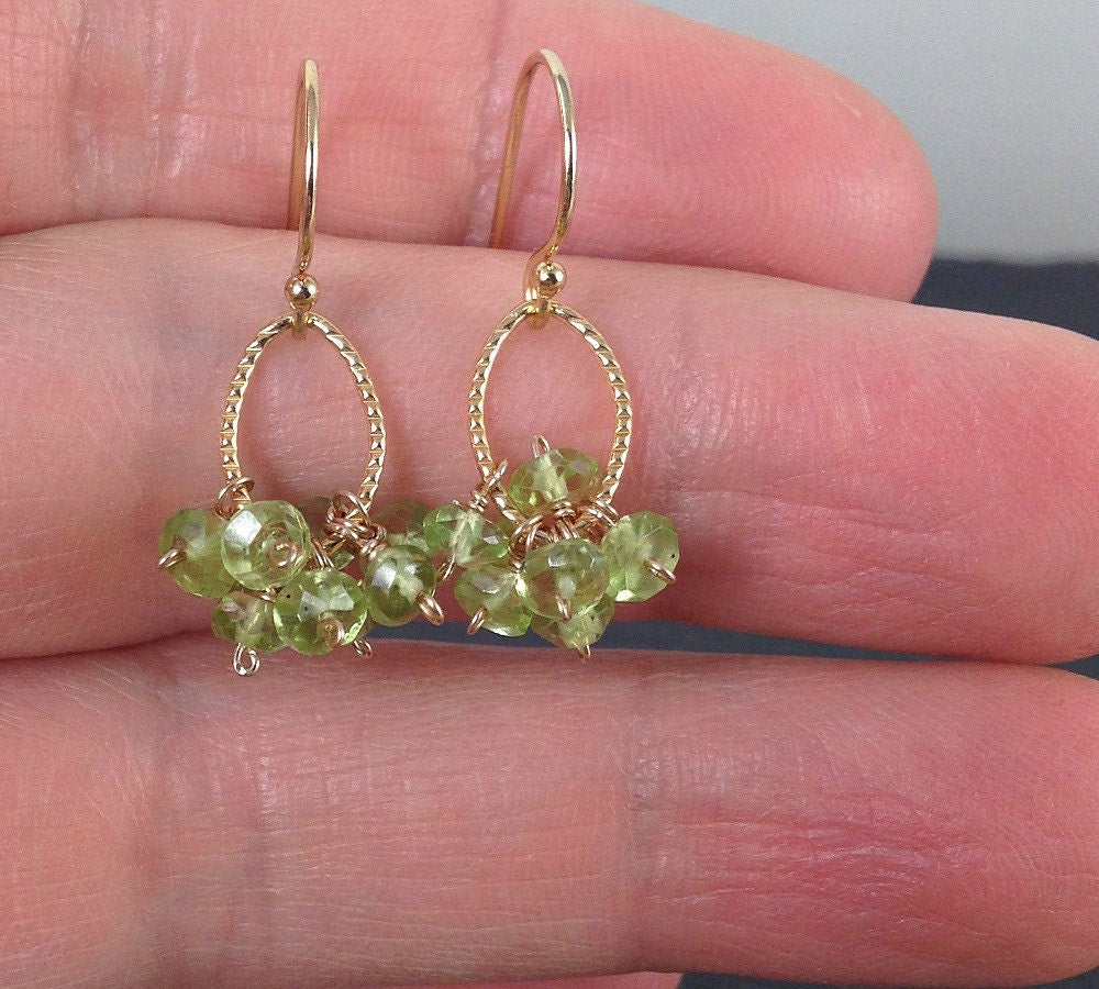 Delicate Peridot Earrings, August Birthstone Jewelry, Simple Earrings, Green Dainty Earrings, Cute Lightweight Earrings, Minimal Earrings