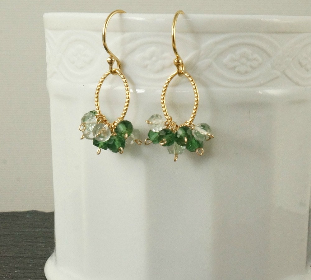 Dangle Green Amethyst Earrings, Dainty Green Apatite Earrings, February Birthstone Earrings, Delicate Green Earrings, Everyday Earrings