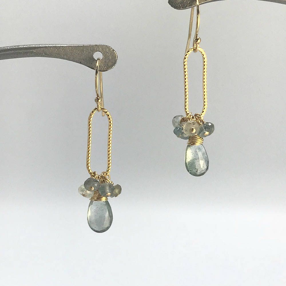 Aquamarine Earrings March Birthstone Aquamarine Jewelry Dangle Earrings Birthstone Earrings Everyday Earrings Modern Earrings Gift for Mom