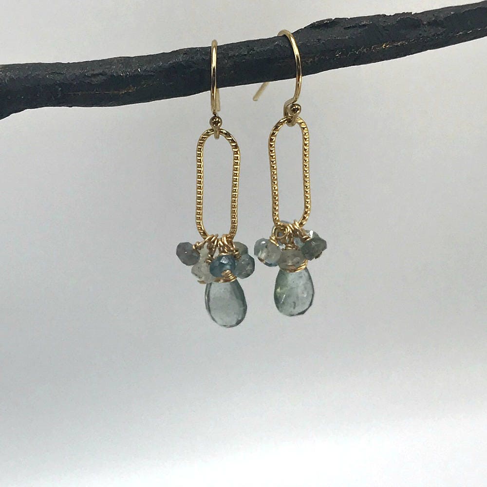 Aquamarine Earrings March Birthstone Aquamarine Jewelry Dangle Earrings Birthstone Earrings Everyday Earrings Modern Earrings Gift for Mom