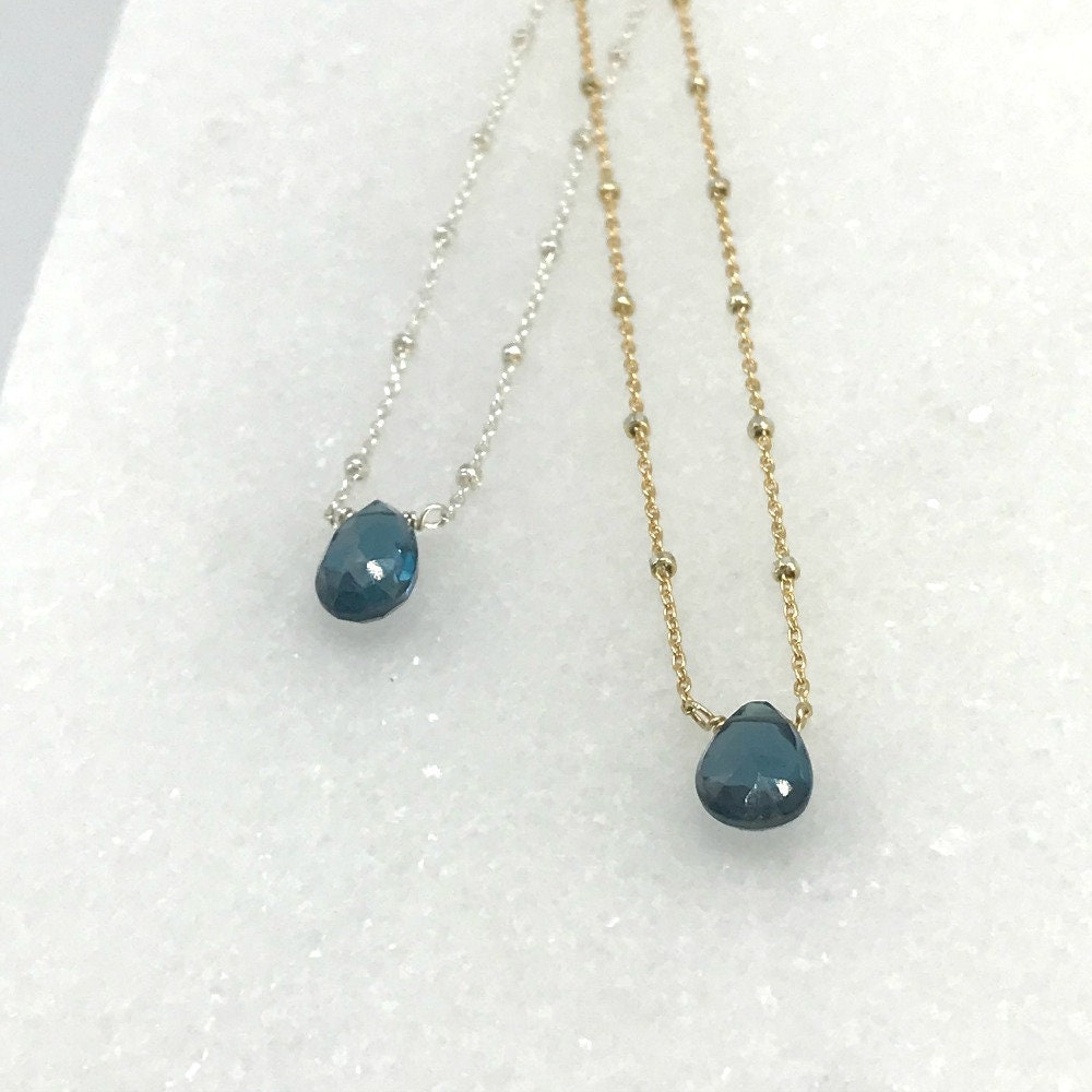 Birthstone Necklace,Blue Topaz Necklace,Something Blue,Delicate Necklace,Dainty Necklace,December Birthstone,Layered Necklace,Gift for Mom