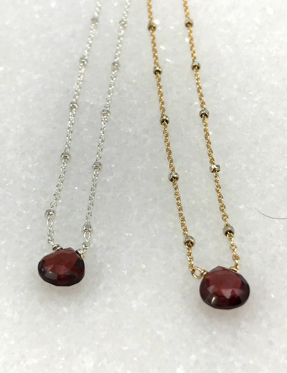 Delicate Garnet Necklace January Birthstone Layering Necklace January Birthday Gift Genuine Gemstone Jewelry,Healing Crystal,Valentine's Day