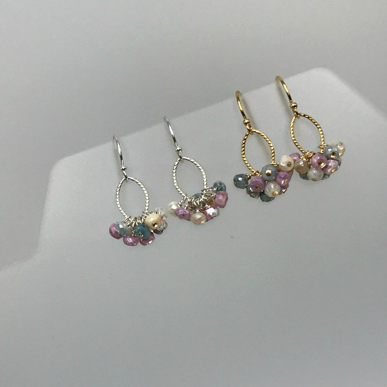 Ruby Silverite Cluster Earrings Delicate earrings Boho Earrings Dangle Earrings Gemstone Earrings Dainty Earrings Gift for Mom Gift for Her