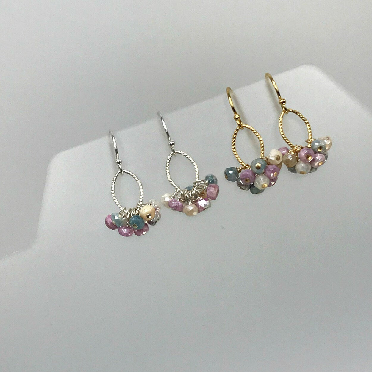 Ruby Silverite Cluster Earrings Delicate earrings Boho Earrings Dangle Earrings Gemstone Earrings Dainty Earrings Gift for Mom Gift for Her