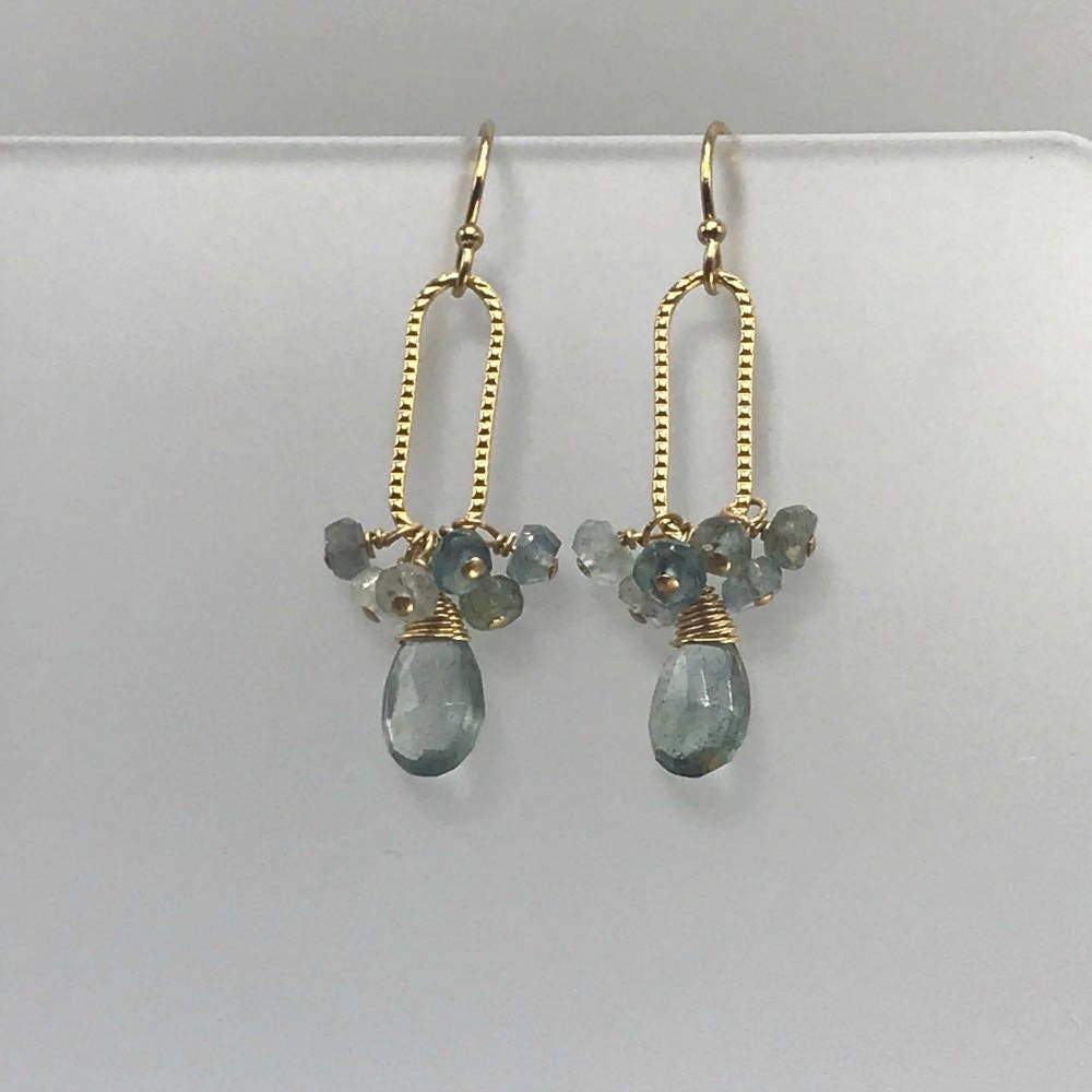 Aquamarine Earrings March Birthstone Aquamarine Jewelry Dangle Earrings Birthstone Earrings Everyday Earrings Modern Earrings Gift for Mom