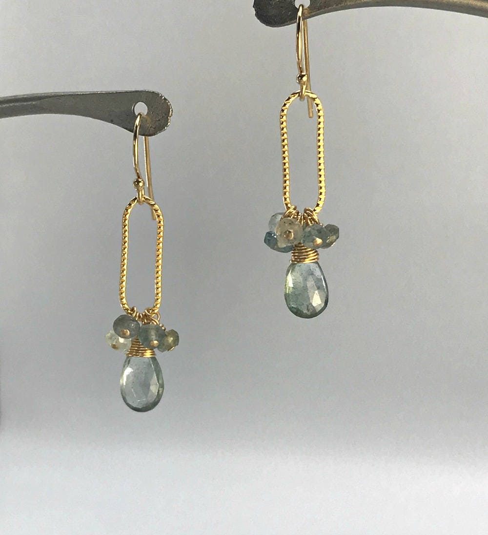 Aquamarine Earrings March Birthstone Aquamarine Jewelry Dangle Earrings Birthstone Earrings Everyday Earrings Modern Earrings Gift for Mom