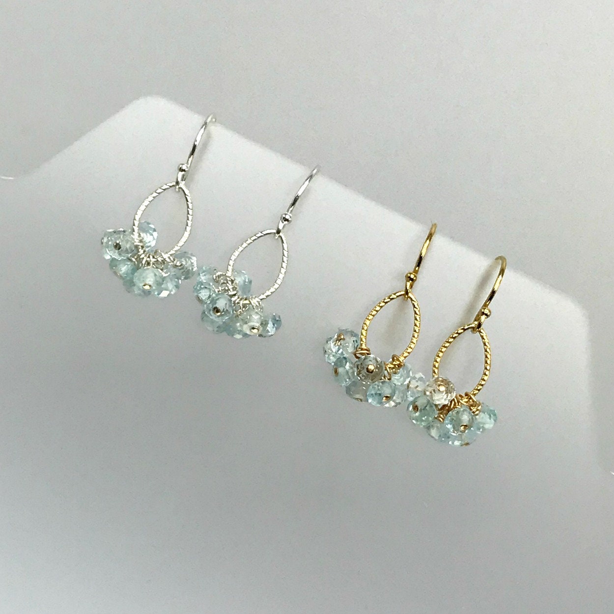Blue Earrings Aquamarine Earrings Delicate Earrings Minimalist Earrings Small Earrings March BirthStone Bridesmaid Earrings Gift for Mom