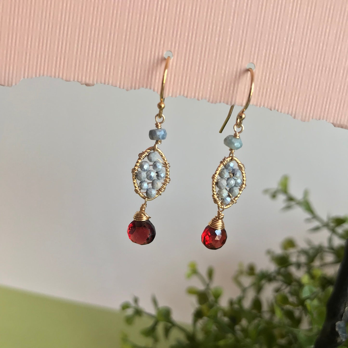 Garnet Earrings Everyday Earrings January Birthstone Delicate Earrings Minimalist Earrings Birthstone Earrings Gift for Mom