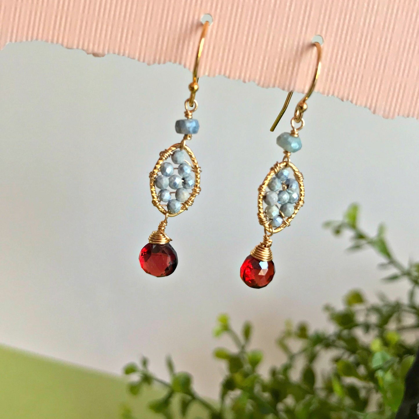 Garnet Earrings Everyday Earrings January Birthstone Delicate Earrings Minimalist Earrings Birthstone Earrings Gift for Mom