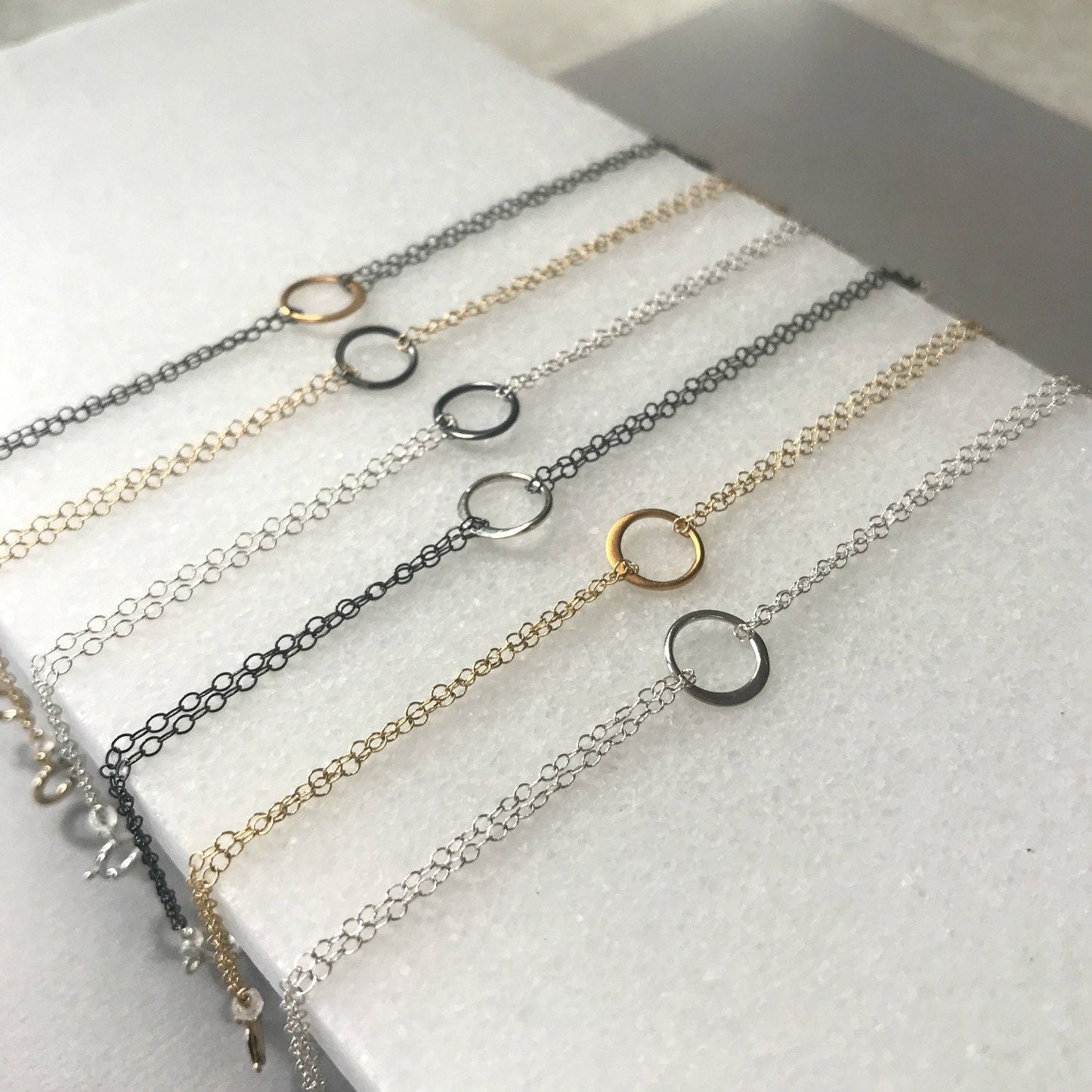 Dainty Circle Bracelet,Everyday Bracelet,Simple Bracelet,Two Tone Bracelet, Layered Bracelet,Minimalist Bracelet,Delicate Two tone bracelet