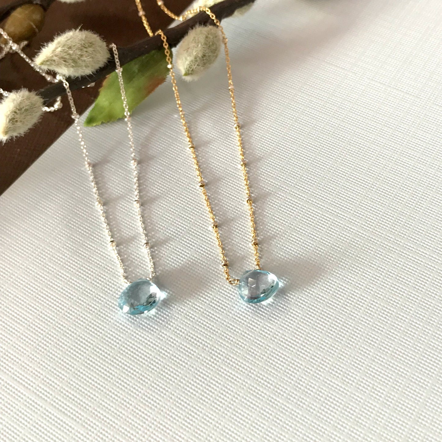 Blue Topaz Necklace December Birthstone Birthstone Necklace Minimalist Necklace Blue Necklace Gemstone Necklace Dainty Necklace Gift for Her