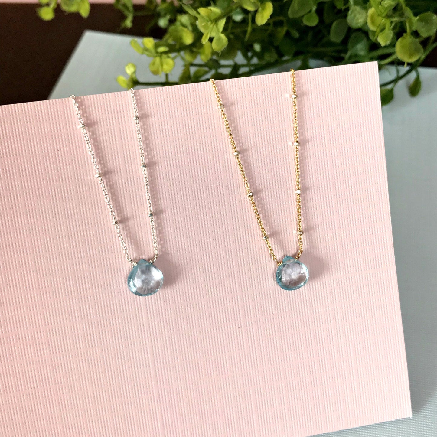Blue Topaz Necklace December Birthstone Birthstone Necklace Minimalist Necklace Blue Necklace Gemstone Necklace Dainty Necklace Gift for Her