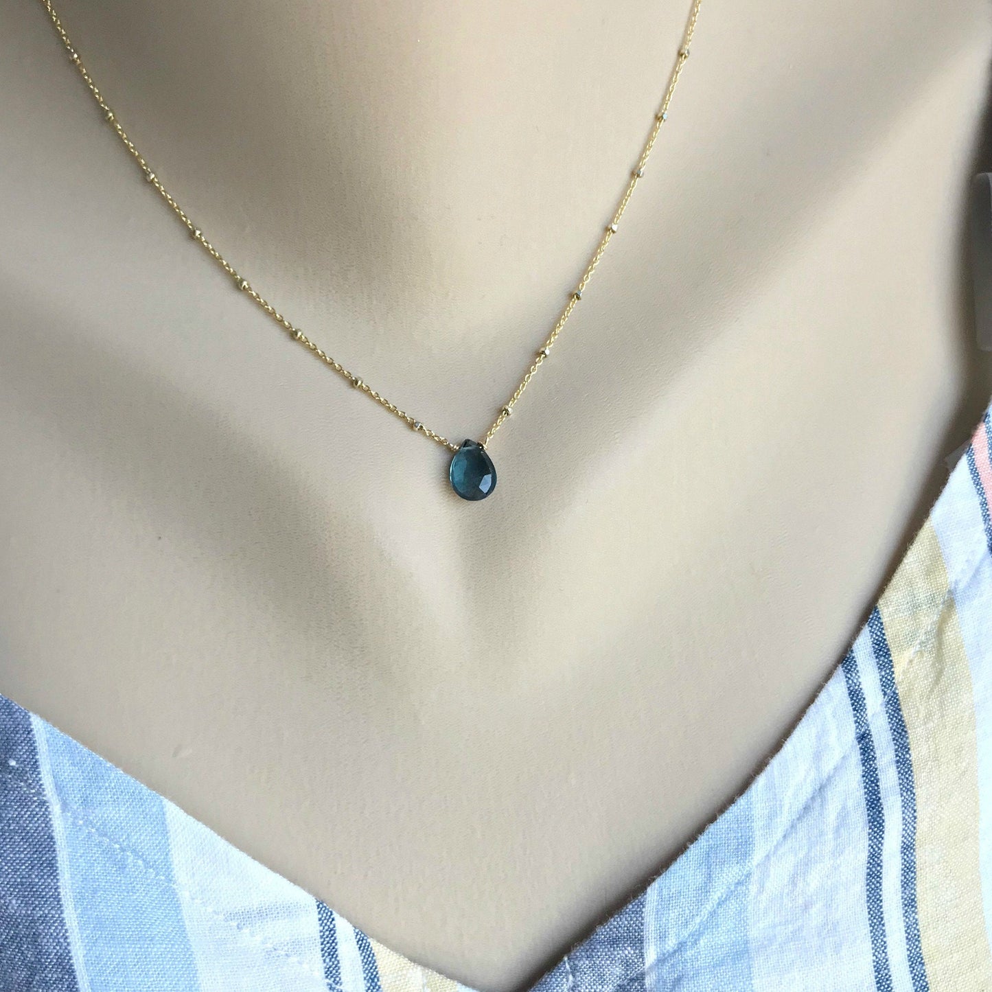 Birthstone Necklace,Blue Topaz Necklace,Something Blue,Delicate Necklace,Dainty Necklace,December Birthstone,Layered Necklace,Gift for Mom