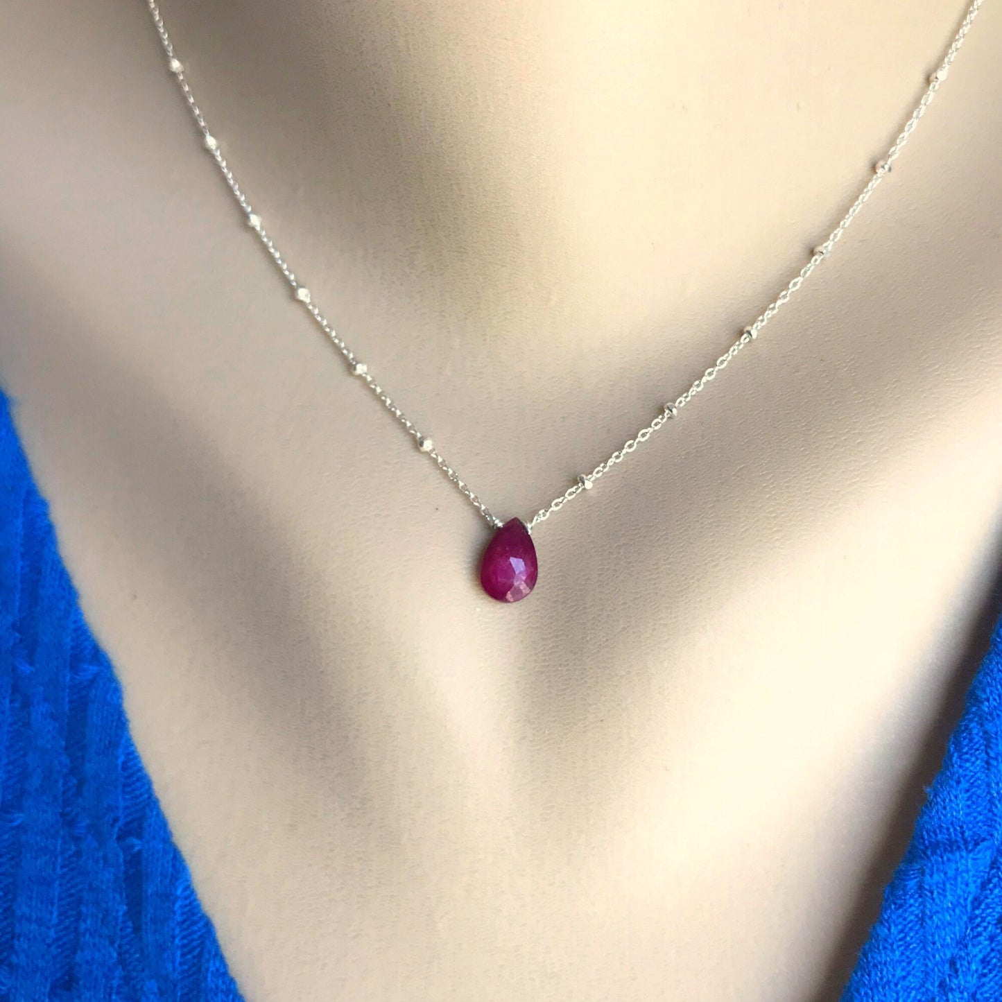 Ruby Necklace July Birthstone Gold Ruby Necklace Pendant Necklace Layering Necklace Simple Necklace Dainty Necklace Minimalist Necklace