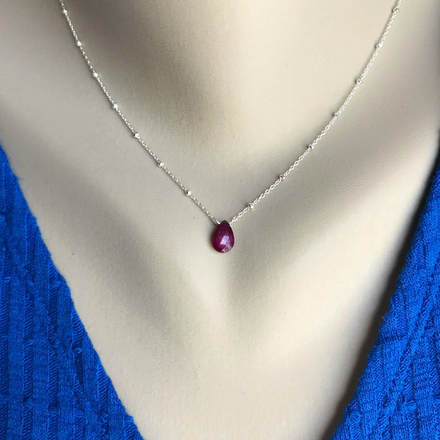 Ruby Necklace July Birthstone Gold Ruby Necklace Pendant Necklace Layering Necklace Simple Necklace Dainty Necklace Minimalist Necklace