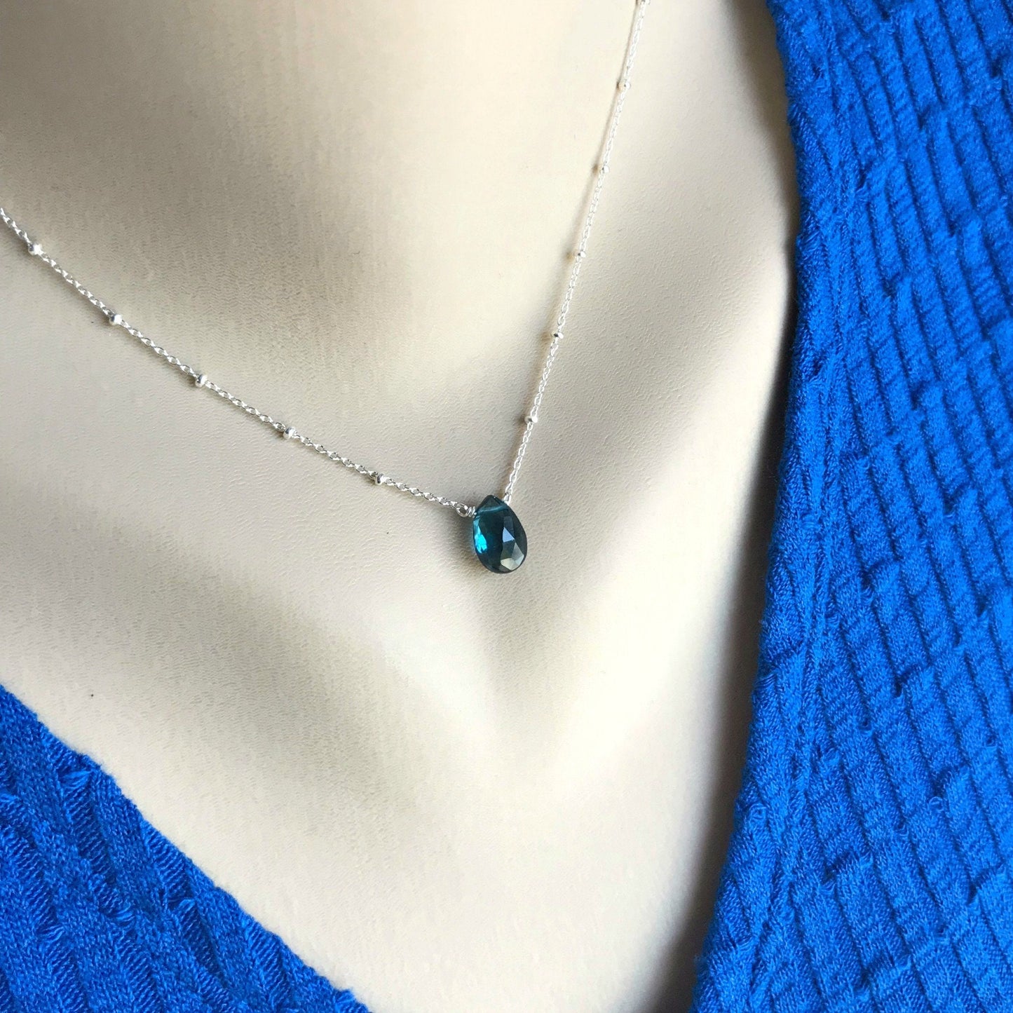 Birthstone Necklace,Blue Topaz Necklace,Something Blue,Delicate Necklace,Dainty Necklace,December Birthstone,Layered Necklace,Gift for Mom