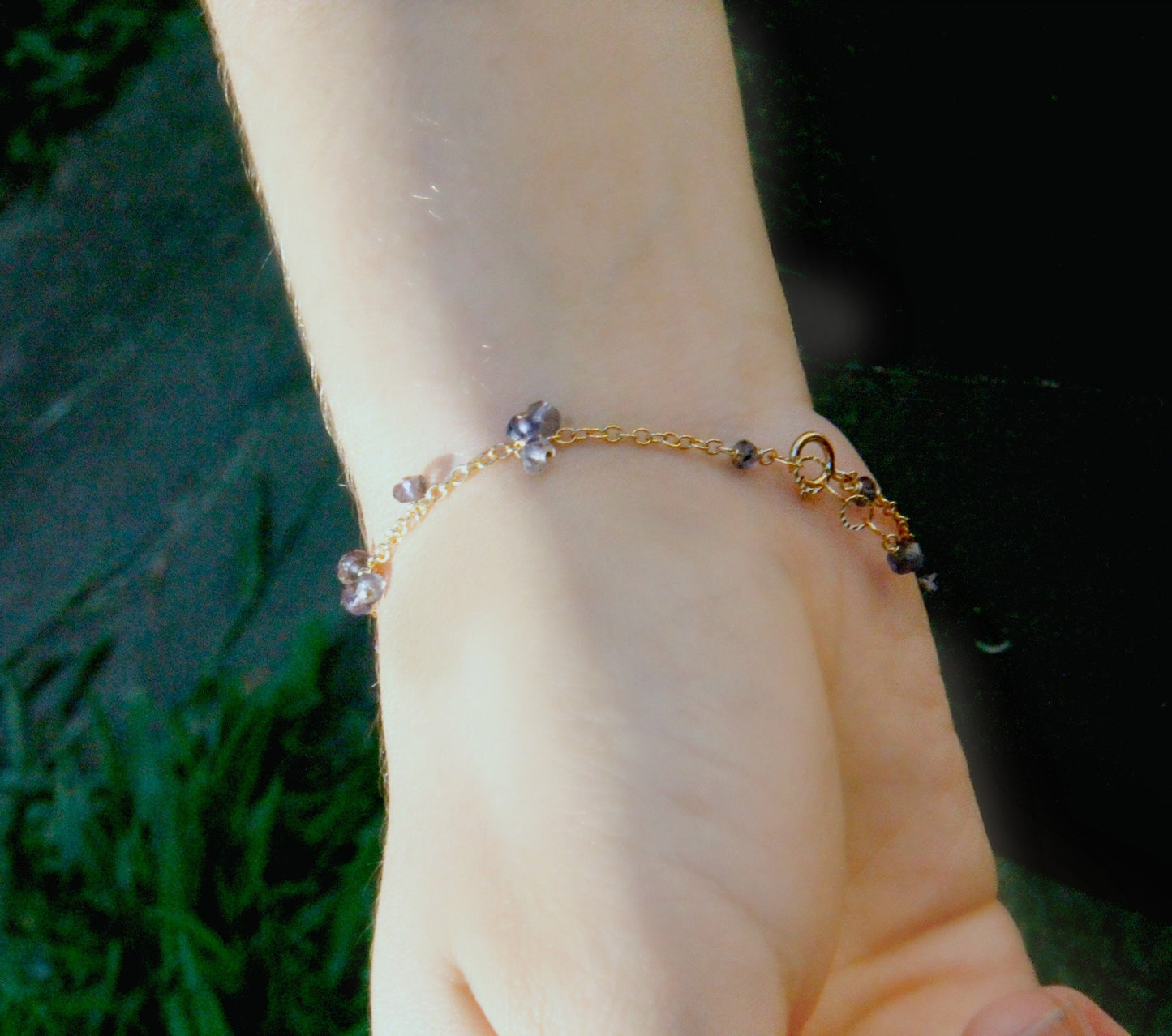 Iolite Bracelet Blue Bracelet Everyday Bracelet Stacking Bracelet Simple Bracelet Layered Bracelet Gift for Her Mother's Day Gift