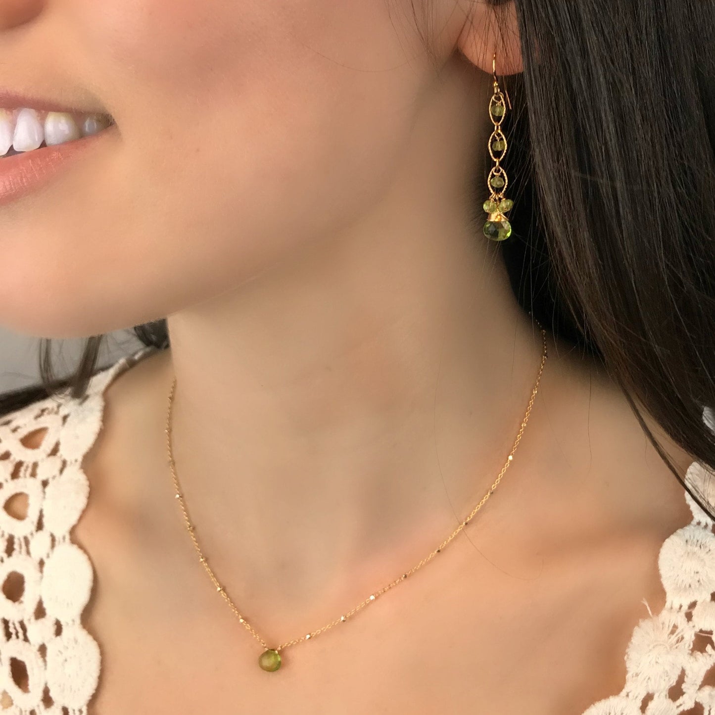 Peridot Necklace Birthstone Necklace Gemstone Necklace Dainty Necklace Layering Necklace Everyday Necklace August Birthstone Gift for Her