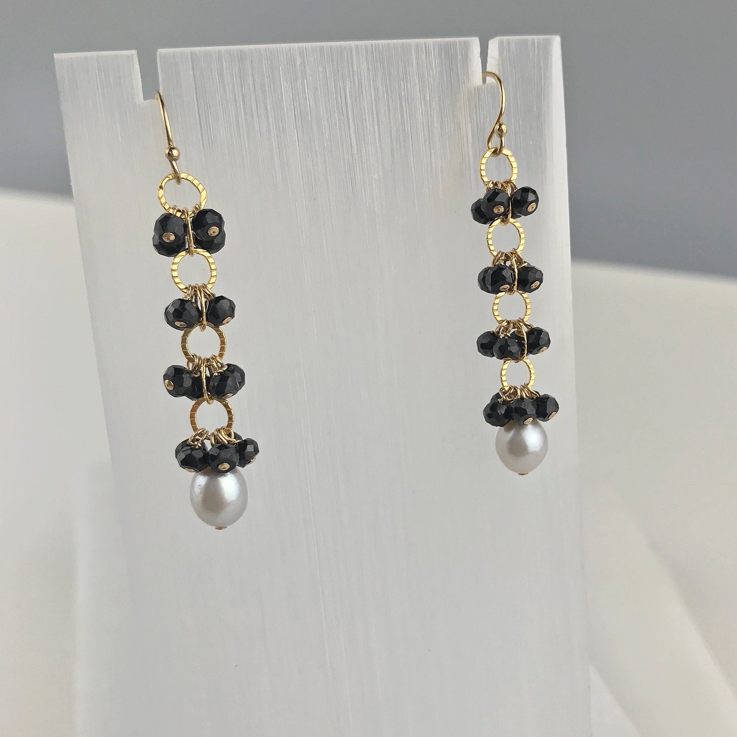 Pearl Earrings Black Earrings Cluster Earrings Linear Earrings Statement Earrings Drop Earrings Dangle Earrings