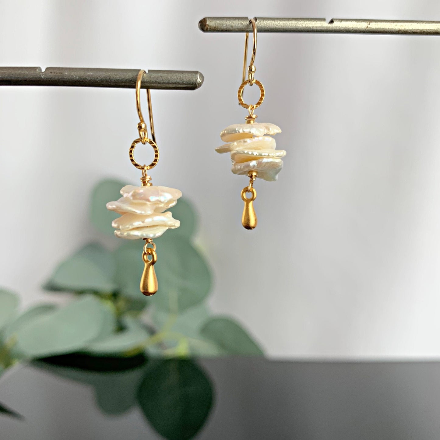 Pearl Earrings Dainty Earrings Pearl Jewelry Silver Earrings June Birthstone Cute Earrings Teardrop Earrings Sister Gift Gift for Mom