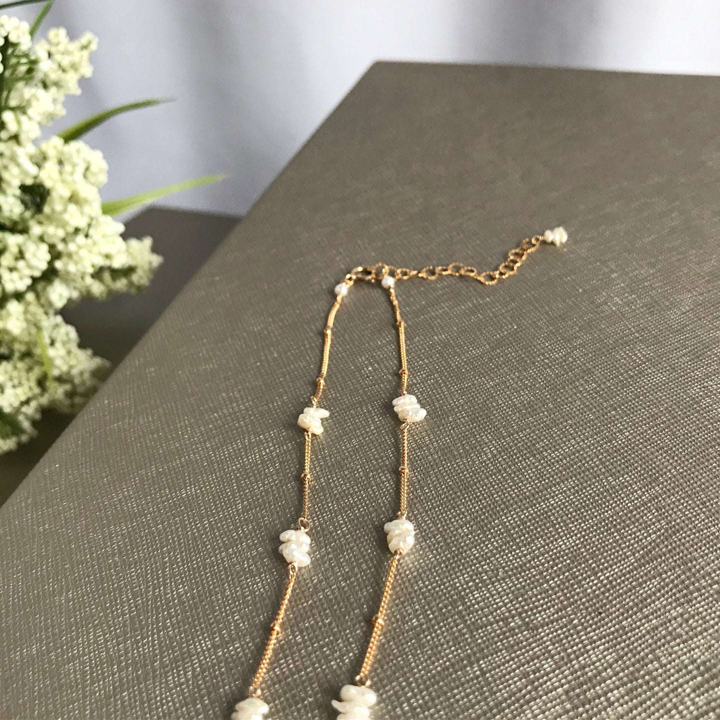 The necklace is available in Sterling Silver, 14K Gold Filled, or Black Oxidized Sterling Silver satellite chain, and includes a 2-inch extension chain for an adjustable fit. If you would like any customizations, feel free to reach out—I would be happy to help you create the perfect piece.