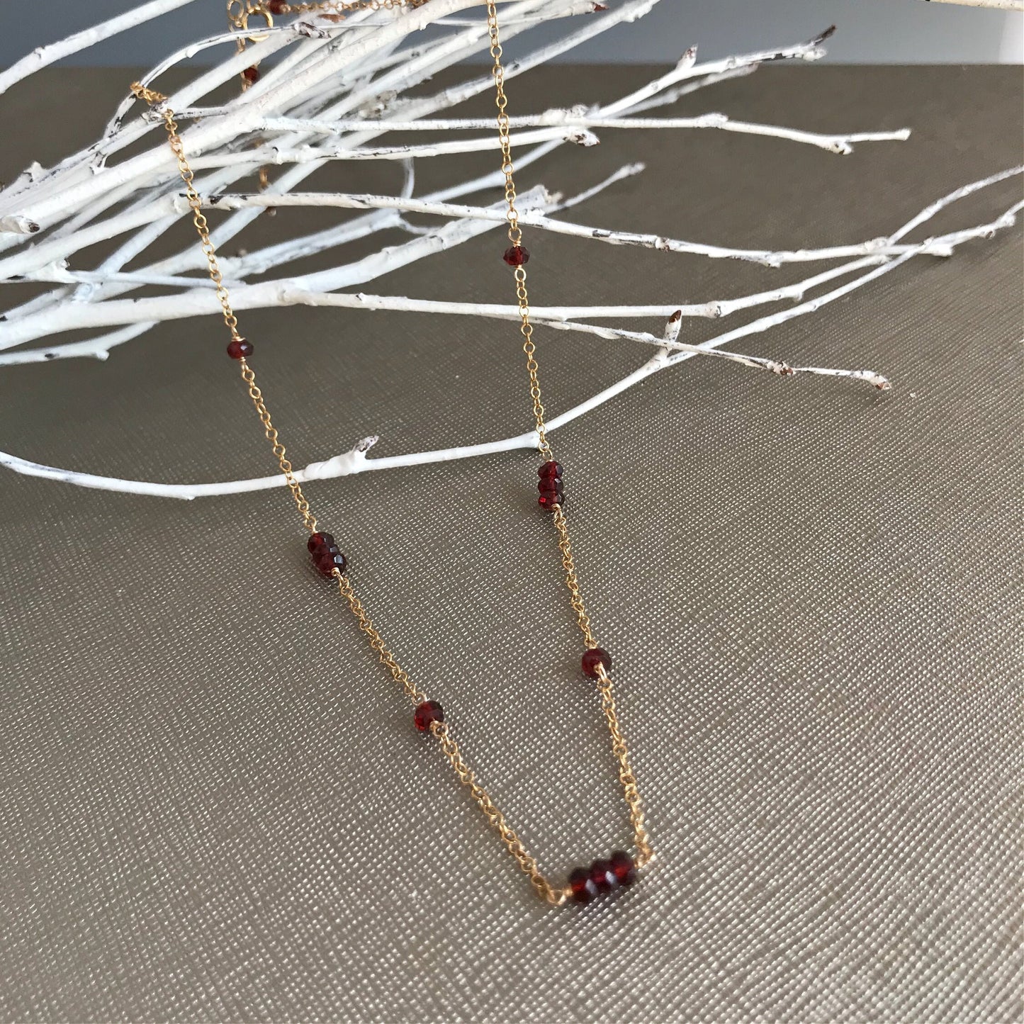 Garnet Necklace,Layering Beads Necklace,Dainty Garnet Jewelry,Birthstone Necklace,Garnet Choker Necklace, Garnet Necklace for Women